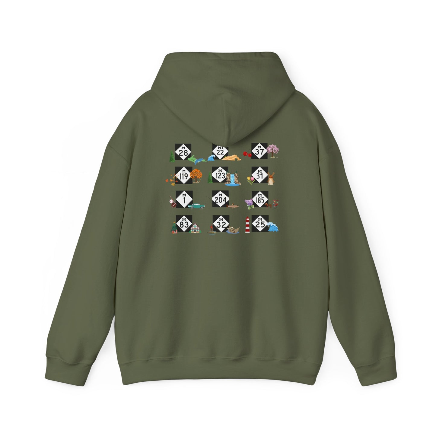 Mitten Miles™ 12 M-Roads Michigan Unisex Heavy Blend Hooded Sweatshirt