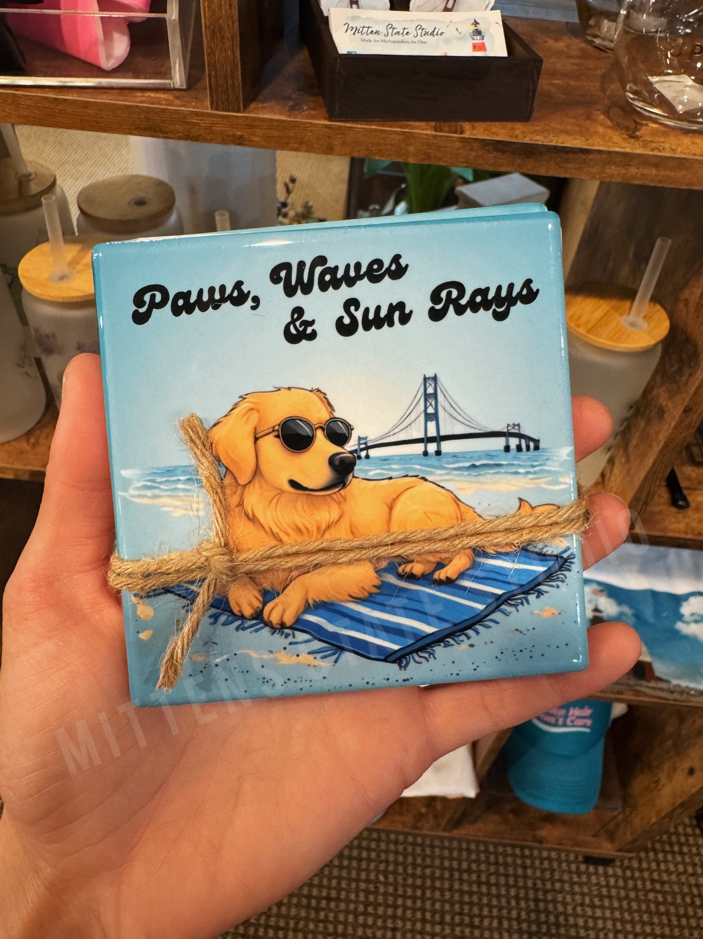 Michigan Ceramic Coasters - Set of 2
