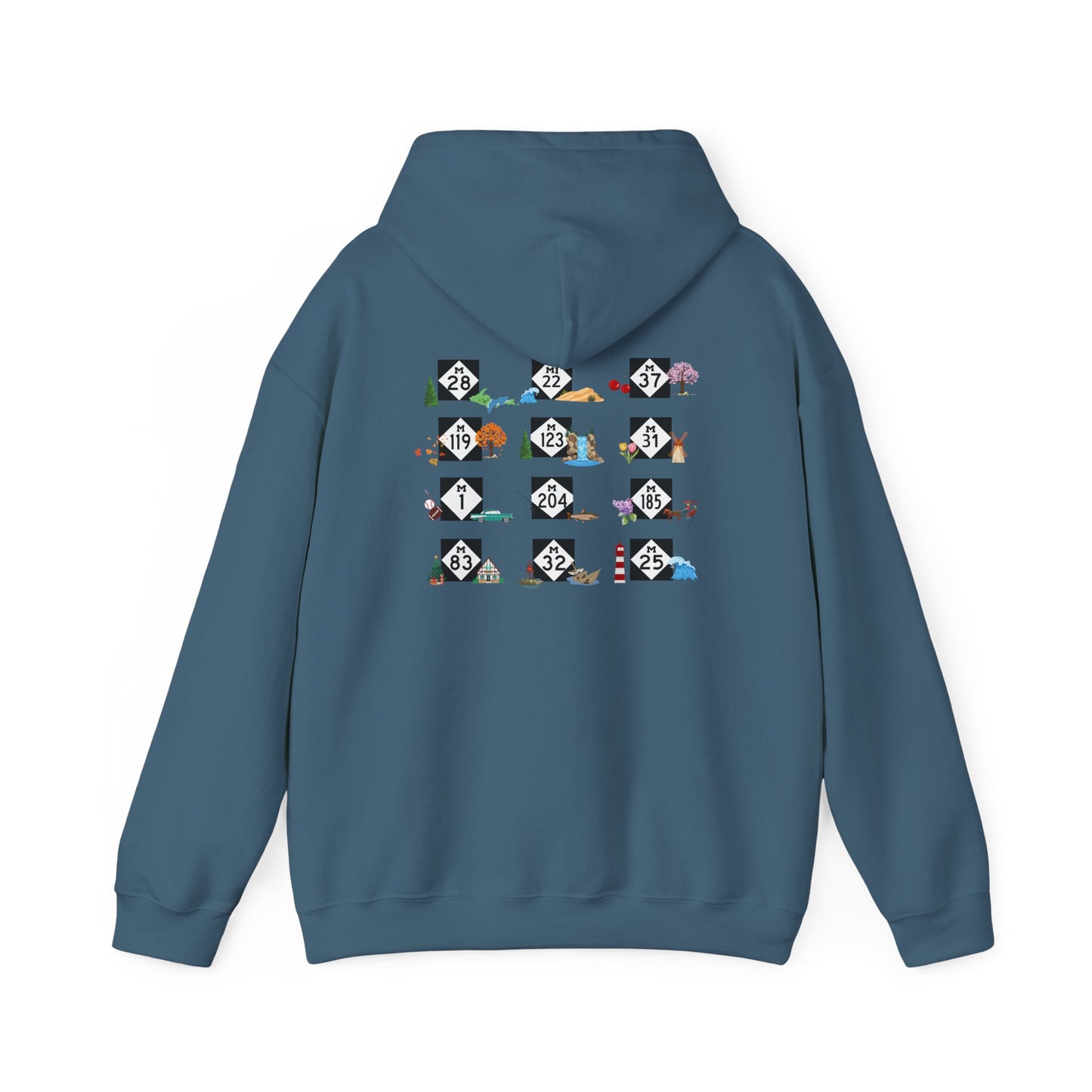 Mitten Miles™ 12 M-Roads Michigan Unisex Heavy Blend Hooded Sweatshirt