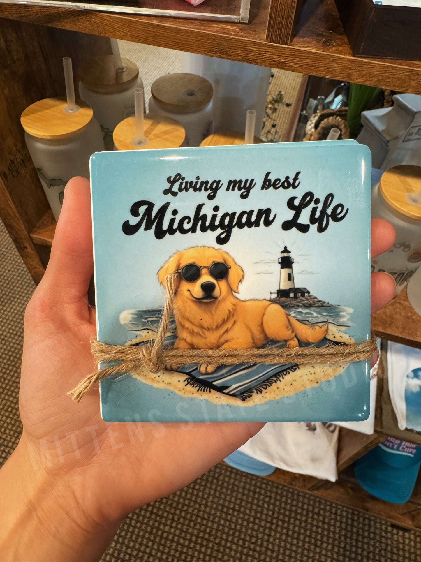 Michigan Ceramic Coasters - Set of 2
