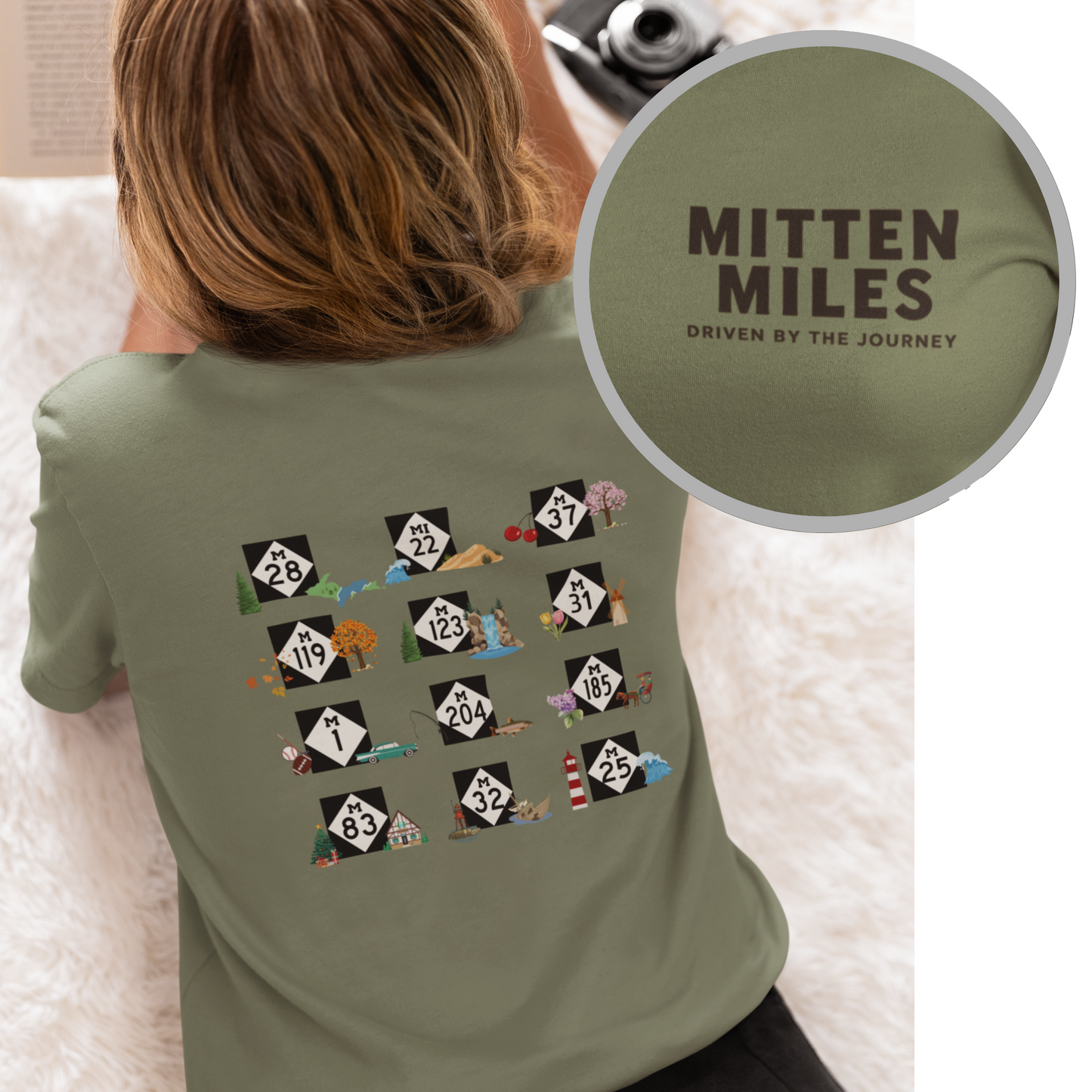 Mitten Miles™ 12 M-Roads Michigan Unisex Soft Style T-Shirt