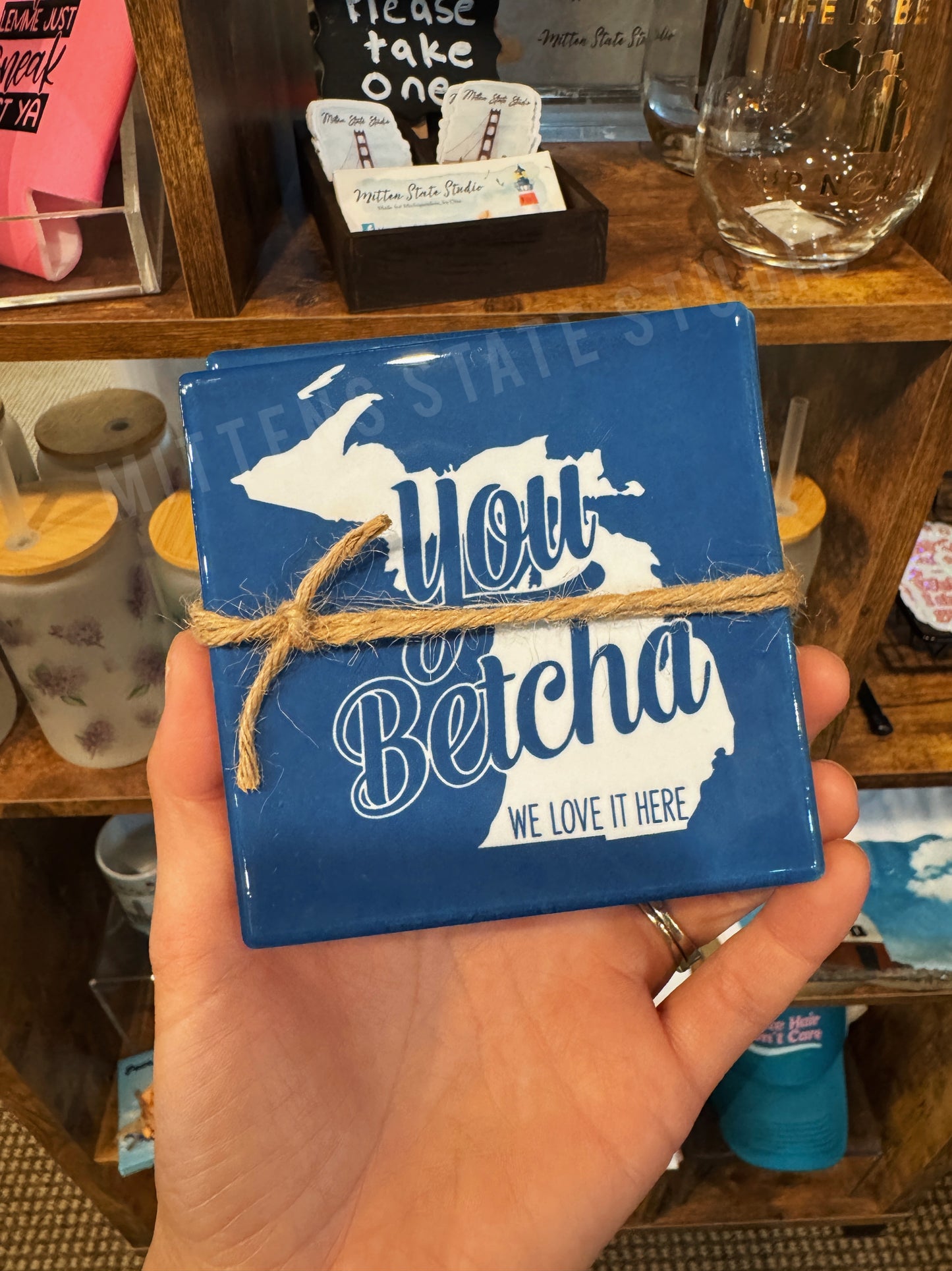 Michigan Ceramic Coasters - Set of 2