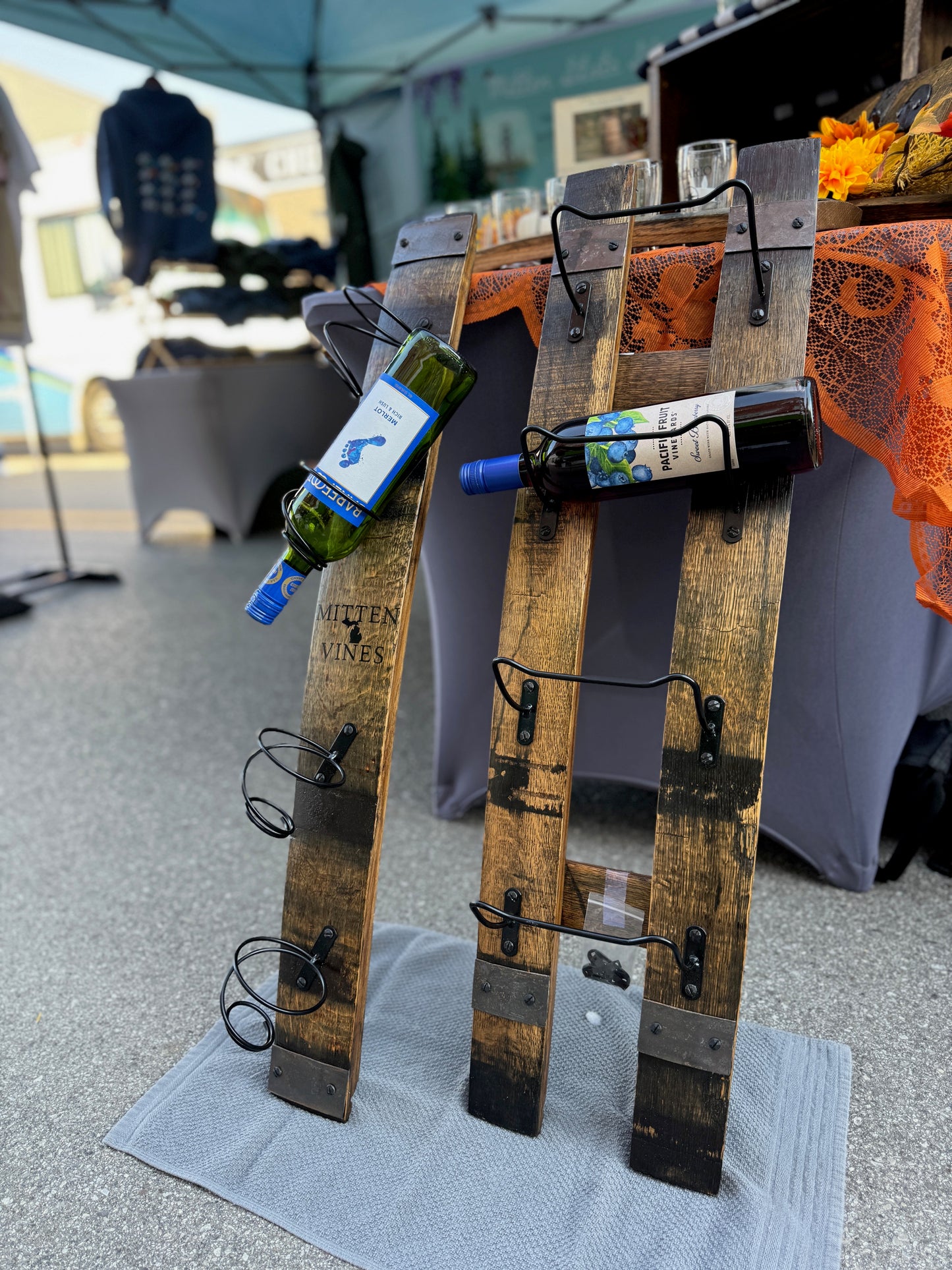 Mitten Vines Bourbon Barrel Wine or Towel Rack