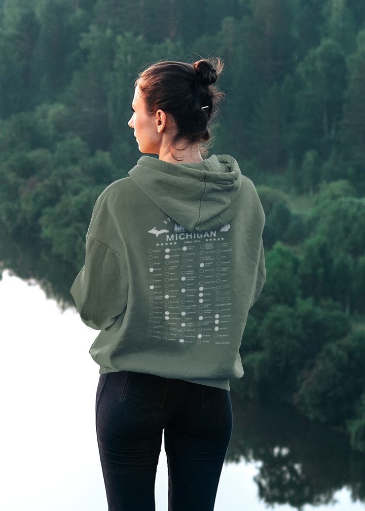 Michigan State Parks Check-Off Wearable Bucket List - Unisex Heavy Blend Hooded Sweatshirt