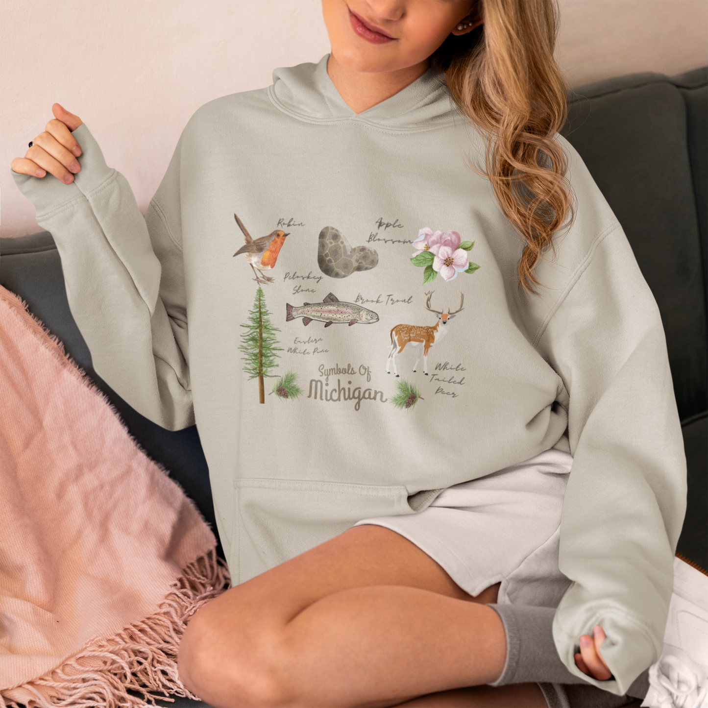 Symbols of Michigan Unisex Heavy Blend Hoodie