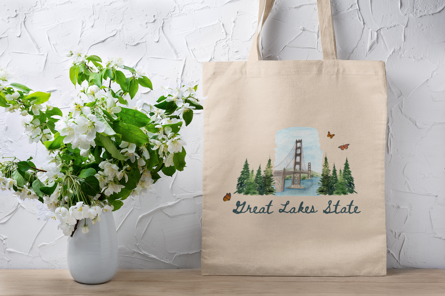 Great Lakes State Double-Sided Tote – 15x16 Polyester Bag