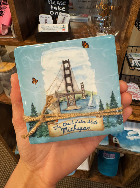 Michigan Ceramic Coasters - Set of 2