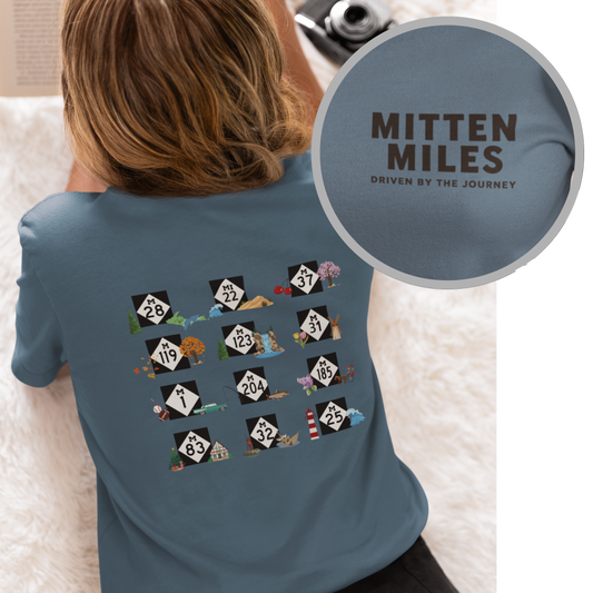 Mitten Miles™ 12 M-Roads Michigan Unisex Soft Style T-Shirt