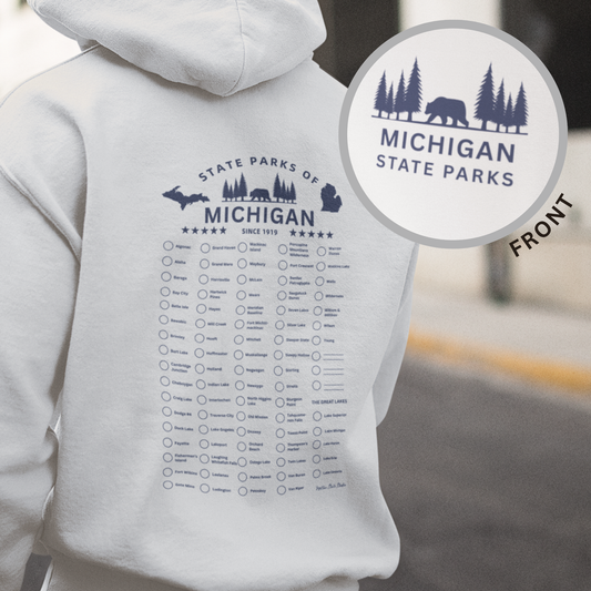 Michigan State Parks Check-Off Wearable Bucket List - Unisex Heavy Blend Hooded Sweatshirt