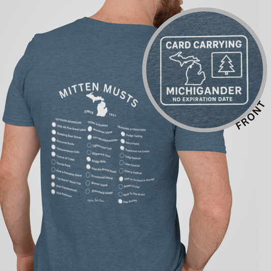 Mitten Musts Michigan Check-Off Wearable Bucket List - Unisex T-Shirt