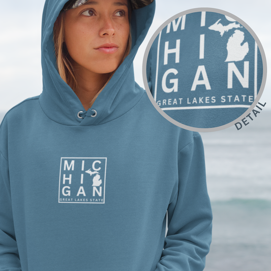 Michigan Block Design Unisex Sweatshirt – Great Lakes State Hoodie