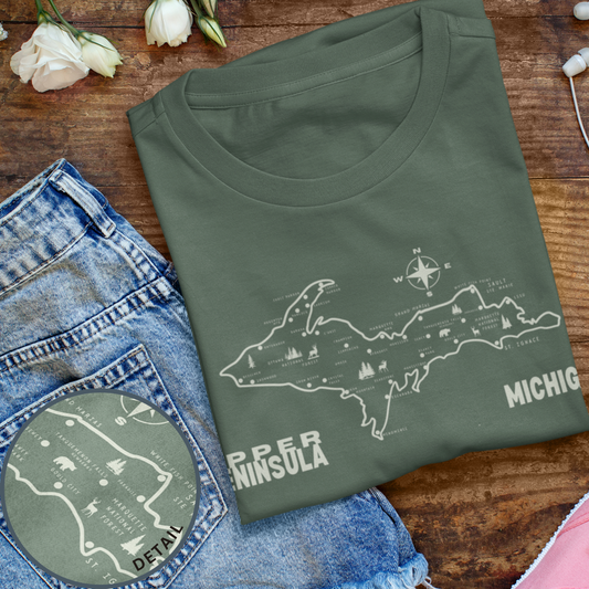 Michigan Upper Peninsula UP Landmarks Tee Unisex Soft Style T-Shirt