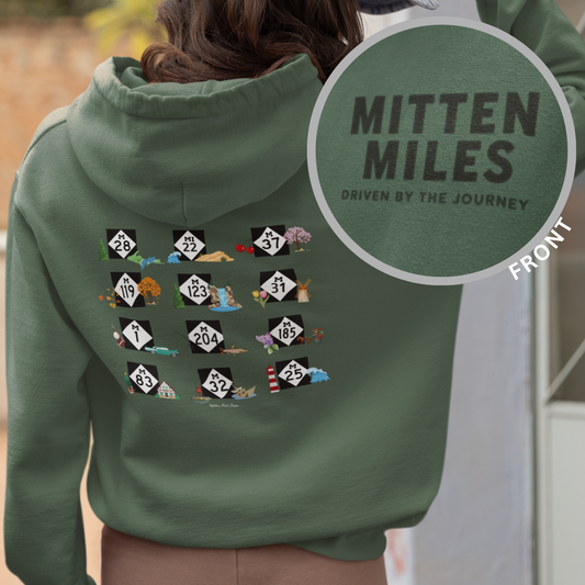 Mitten Miles™ 12 M-Roads Michigan Unisex Heavy Blend Hooded Sweatshirt