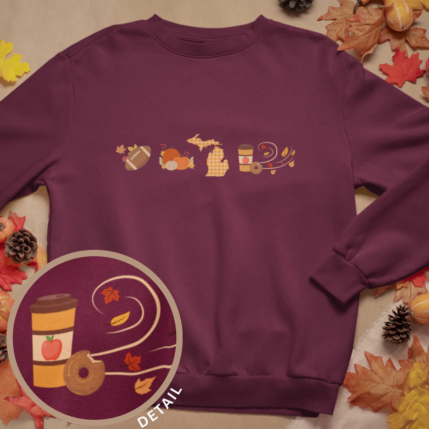 Cozy Michigan Autumn Unisex Fall Crewneck or Hoodie