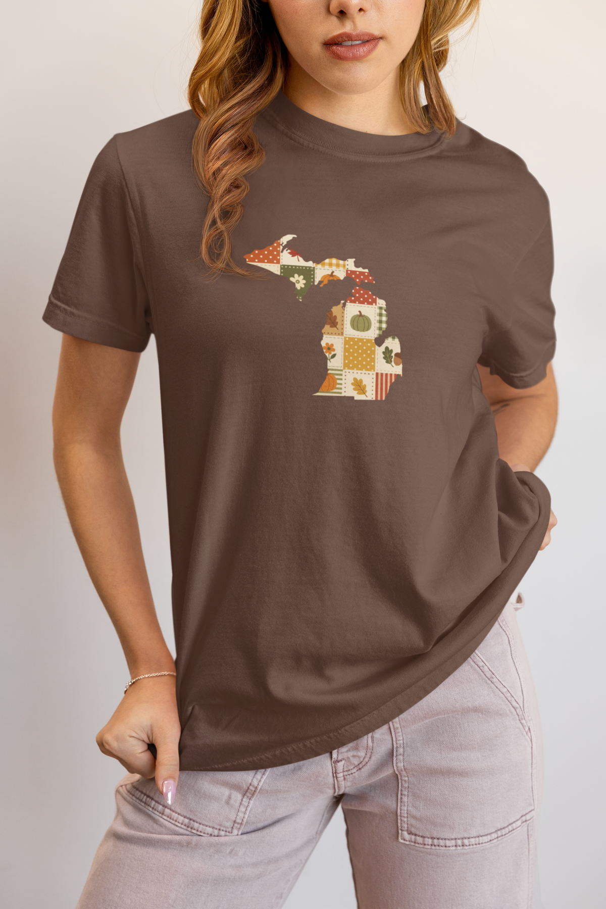*Pre-Order* Michigan Fall Patchwork T-Shirt Autumn Comfort Colors