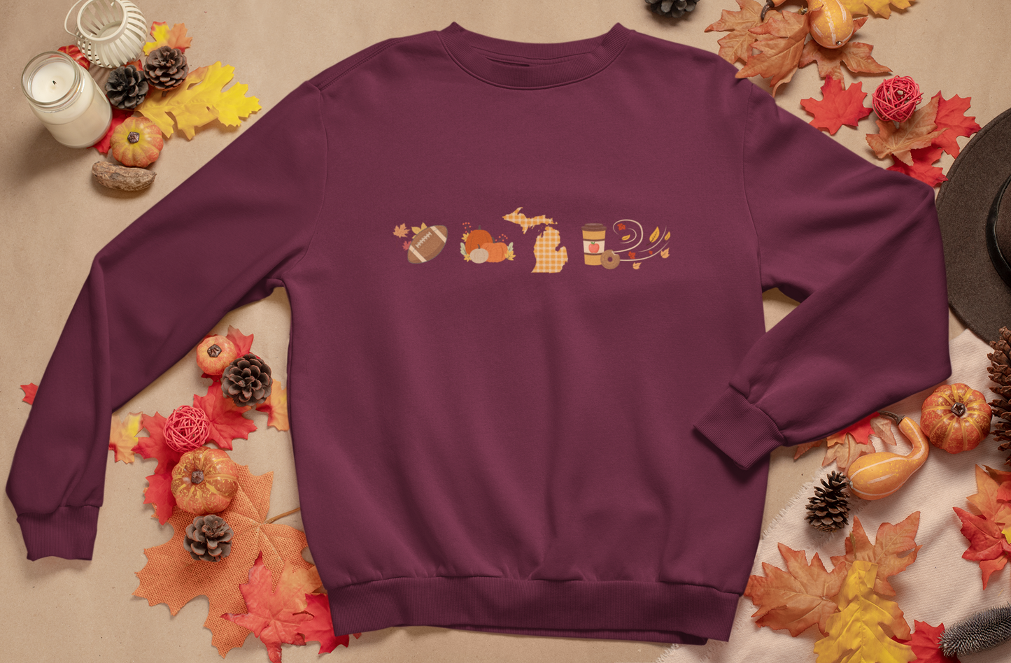 Cozy Michigan Autumn Unisex Fall Crewneck or Hoodie