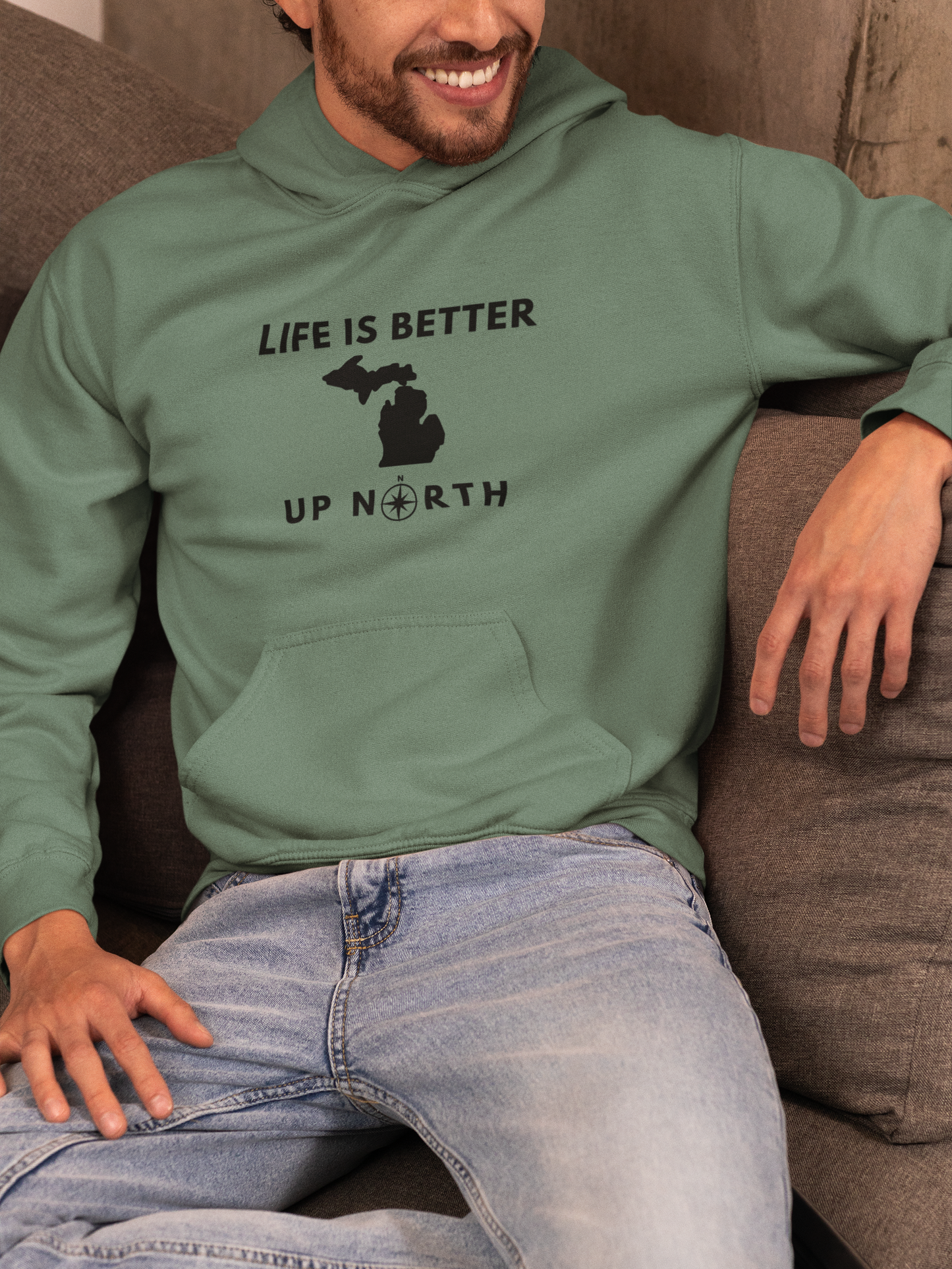 Life is Better Up North - Michigan Unisex Heavy Blend Hooded Sweatshirt