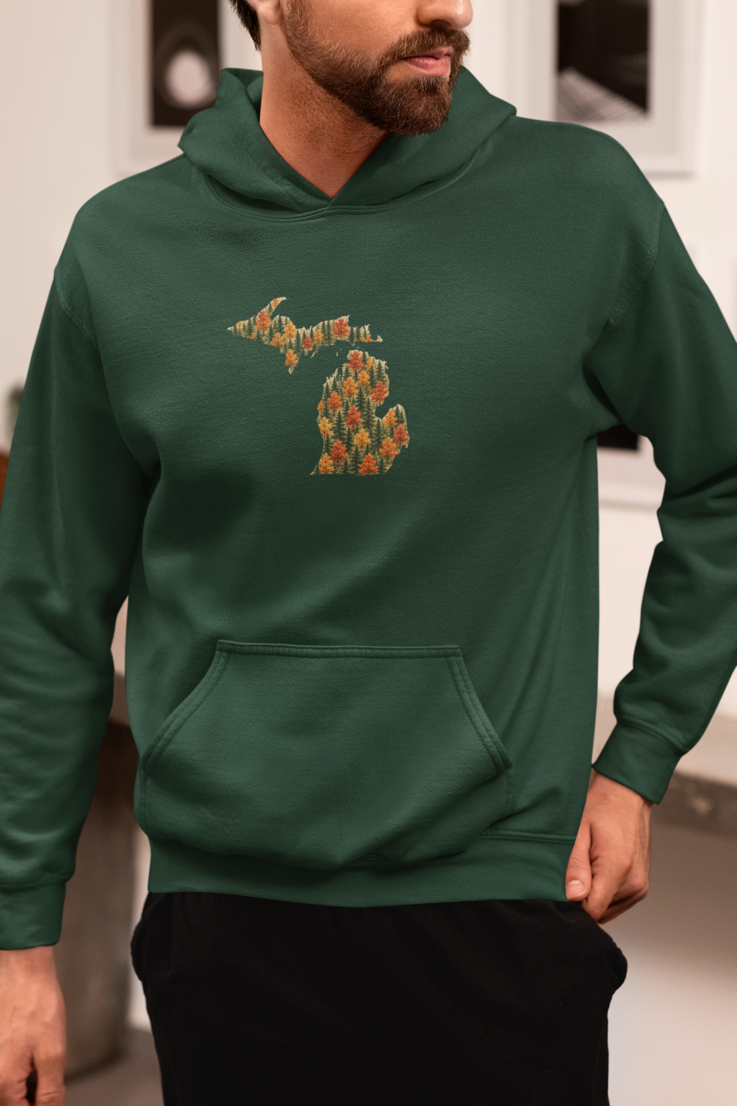 Evergreens & Changing Leaves Michigan Autumn Unisex Fall Crewneck or Hoodie