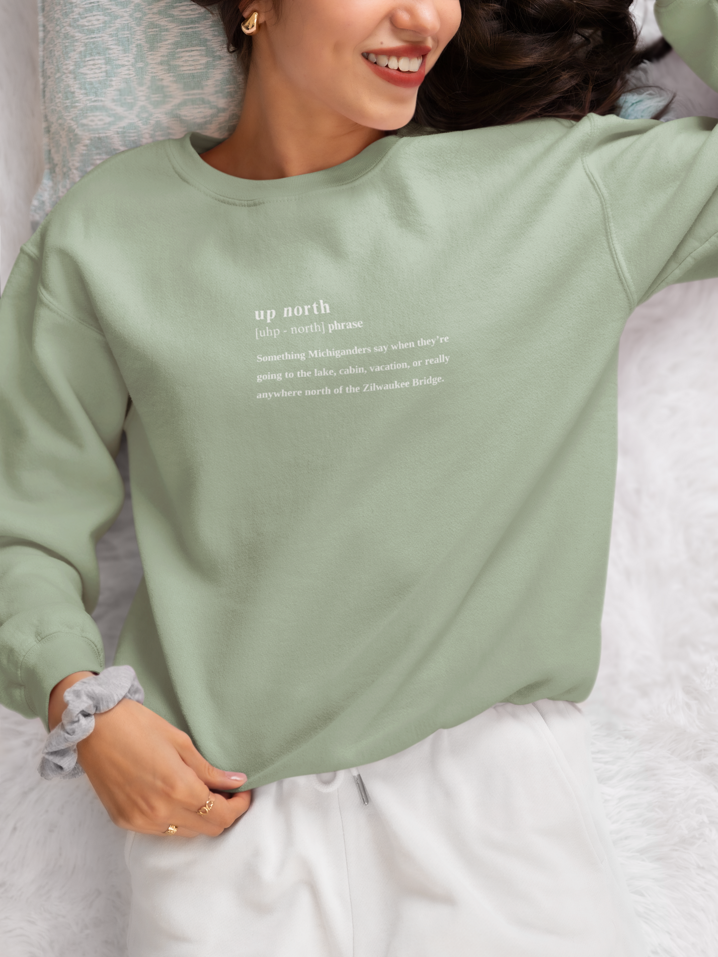 Up North Dictionary-Style Definition Unisex Ecosmart Crewneck Sweatshirt