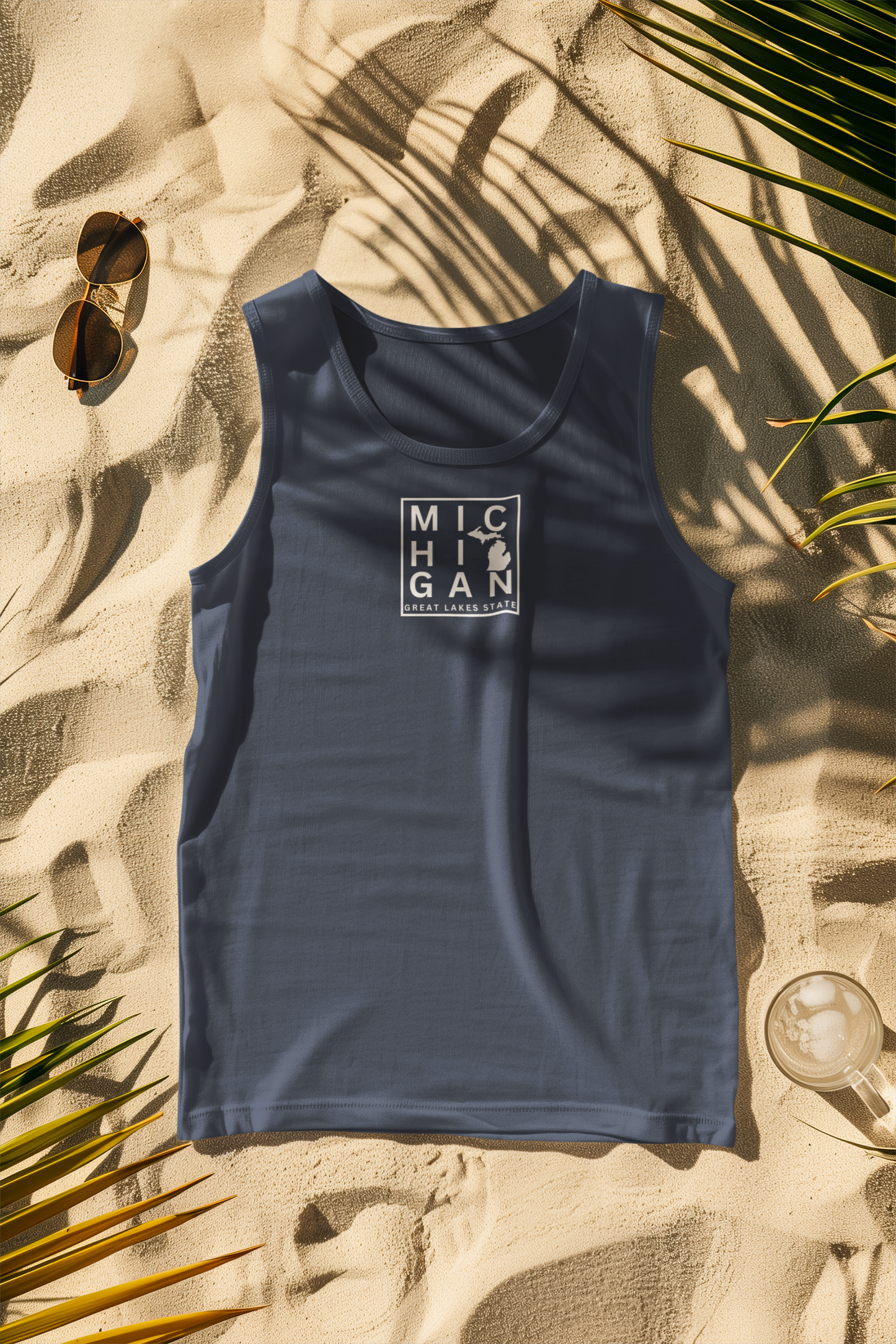 Michigan Block Design Women's Racerback Tank – Great Lakes State Tank Top Shirt