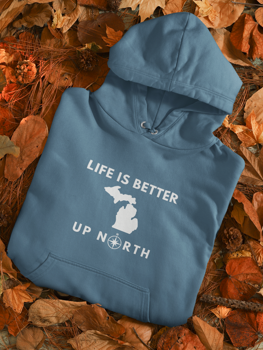 Life is Better Up North - Michigan Unisex Heavy Blend Hooded Sweatshirt