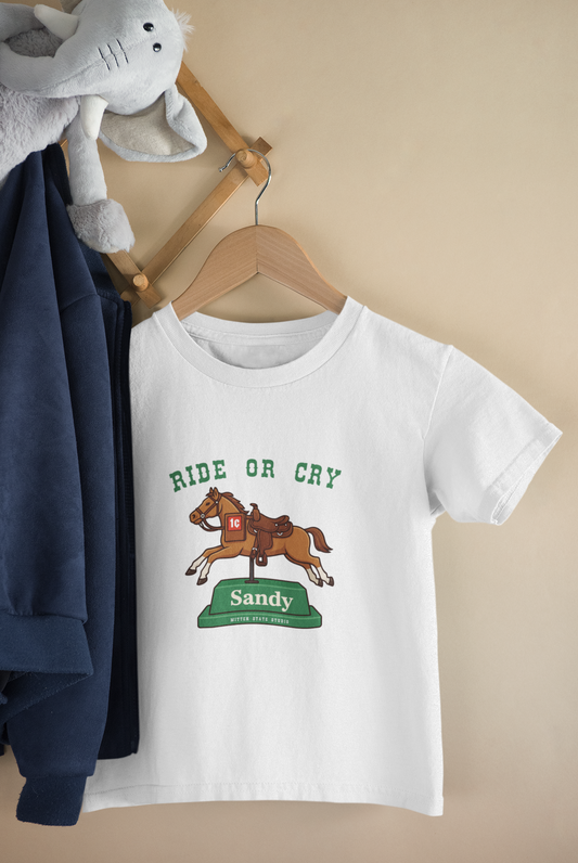 Youth Ride or Cry – Sandy the Meijer Penny Horse Novelty Children's Top