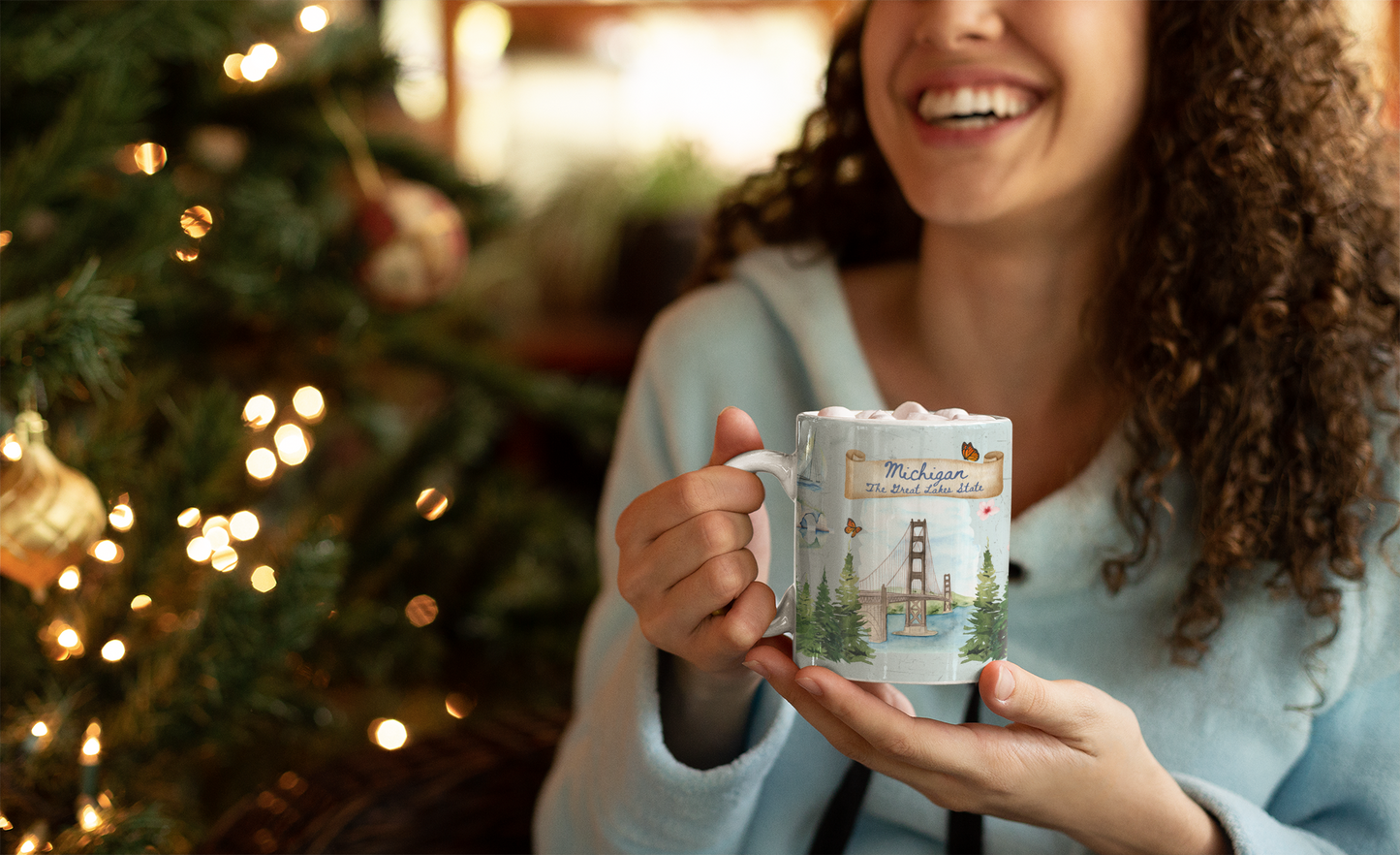 All Things Michigan Great Lakes State Mackinac Bridge 11oz Mug