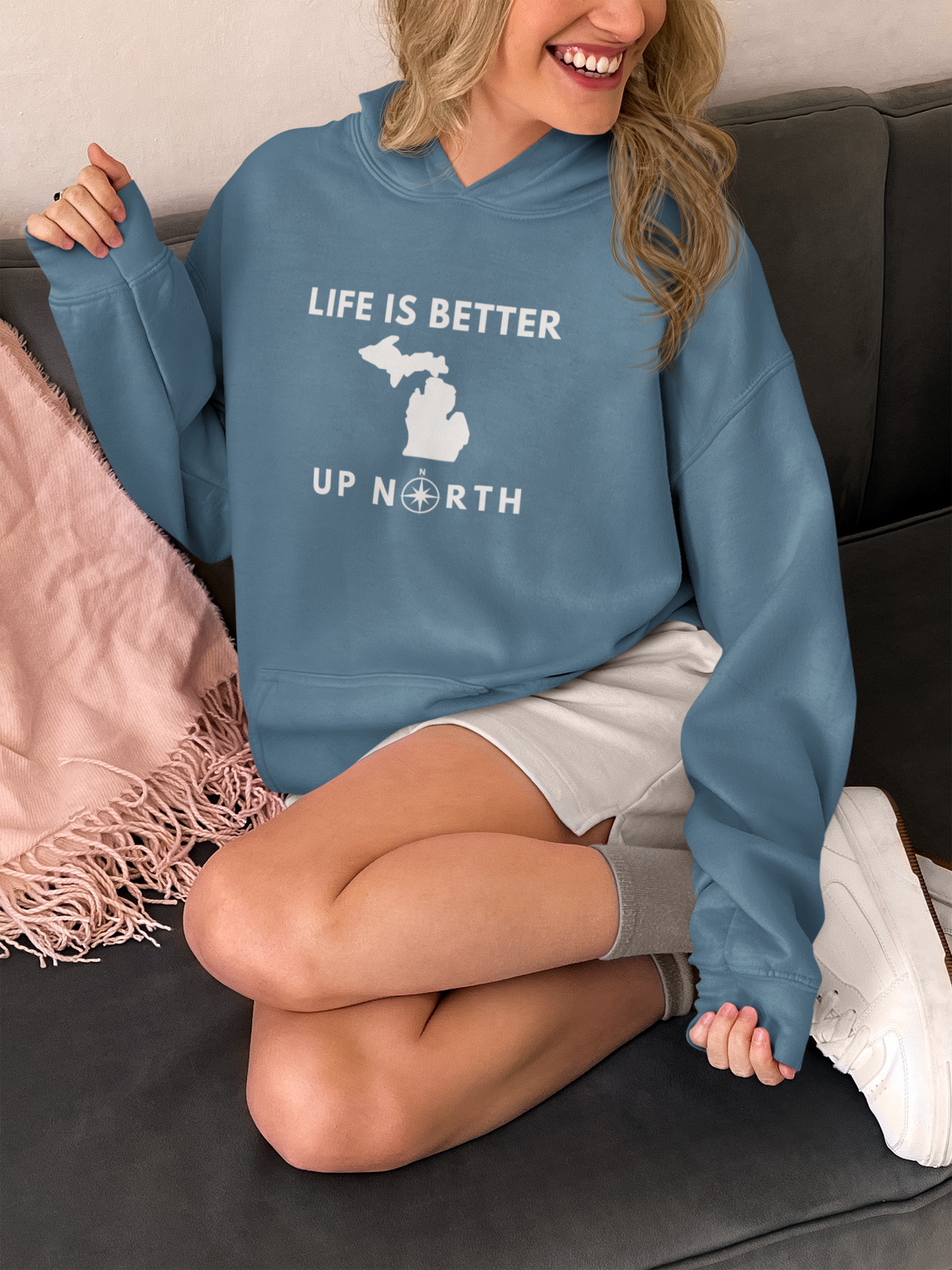 Life is Better Up North - Michigan Unisex Heavy Blend Hooded Sweatshirt