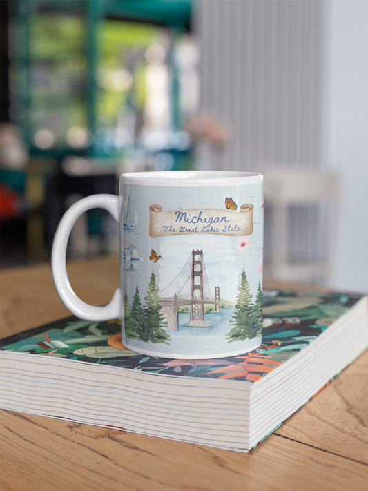 All Things Michigan Great Lakes State Mackinac Bridge 11oz Mug