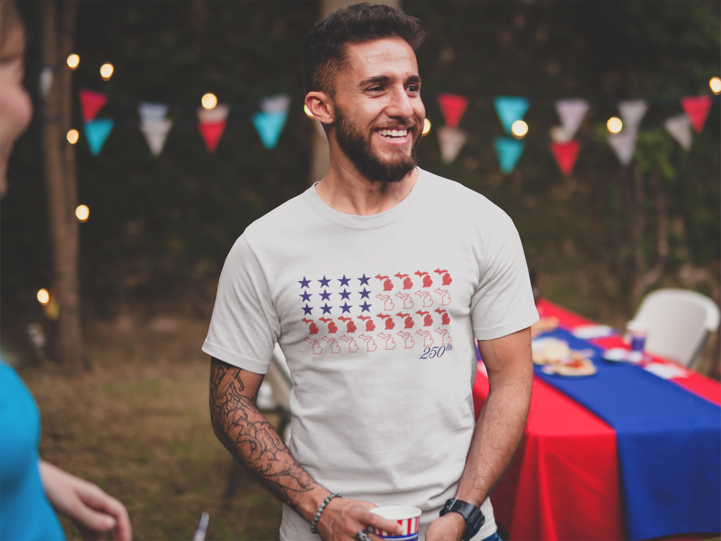 Michigan American Flag 250th Independence Day Tee Unisex Soft Style T-Shirt