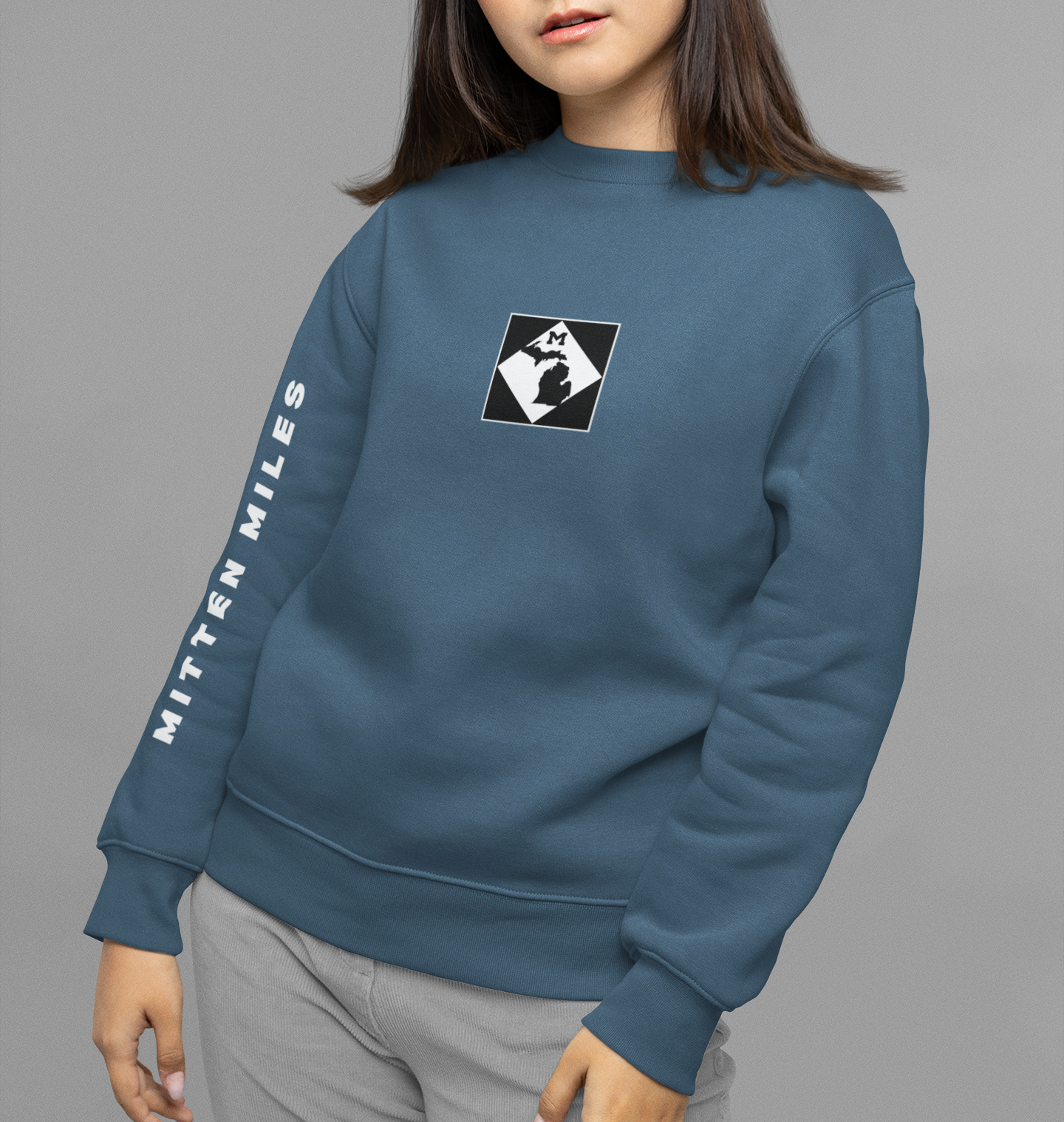 Michigan M-Road Sign Emblem Unisex No Hood Crewneck Sweatshirt