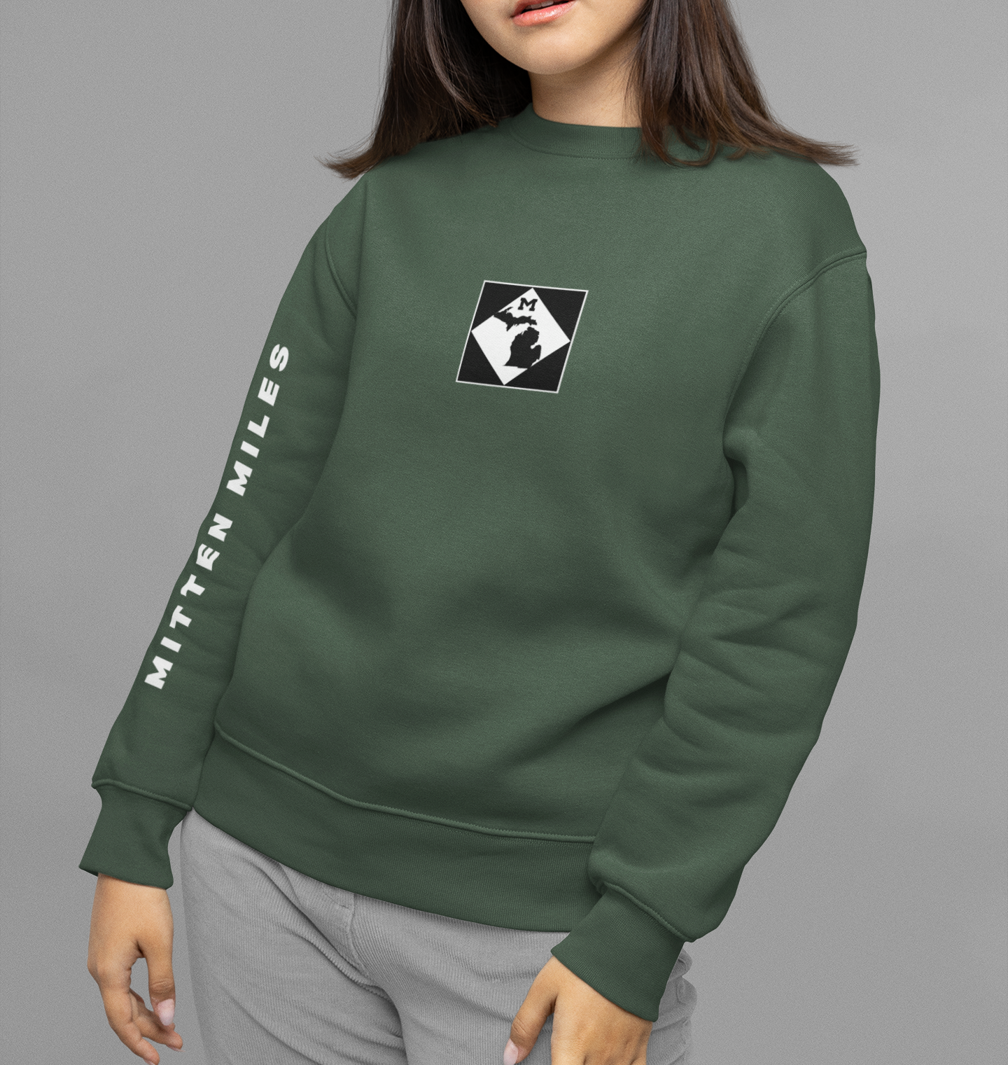 Michigan M-Road Sign Emblem Unisex No Hood Crewneck Sweatshirt