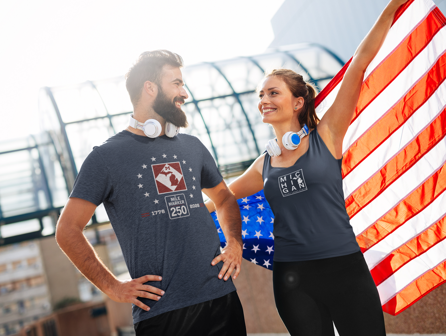 Michigan Mile Marker 250 Independence Day Tee Unisex Softstyle T-Shirt