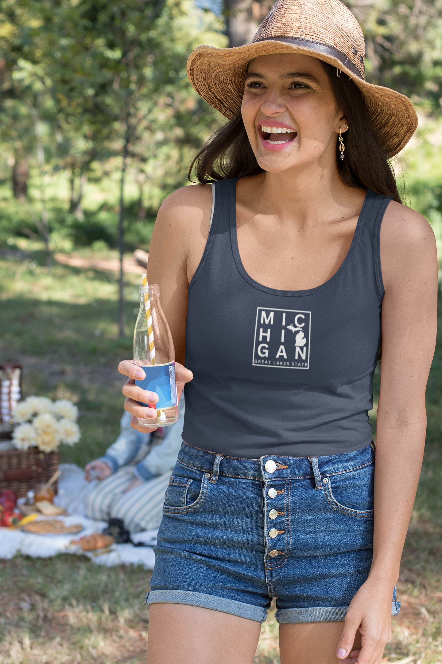 Michigan Block Design Women's Racerback Tank – Great Lakes State Tank Top Shirt
