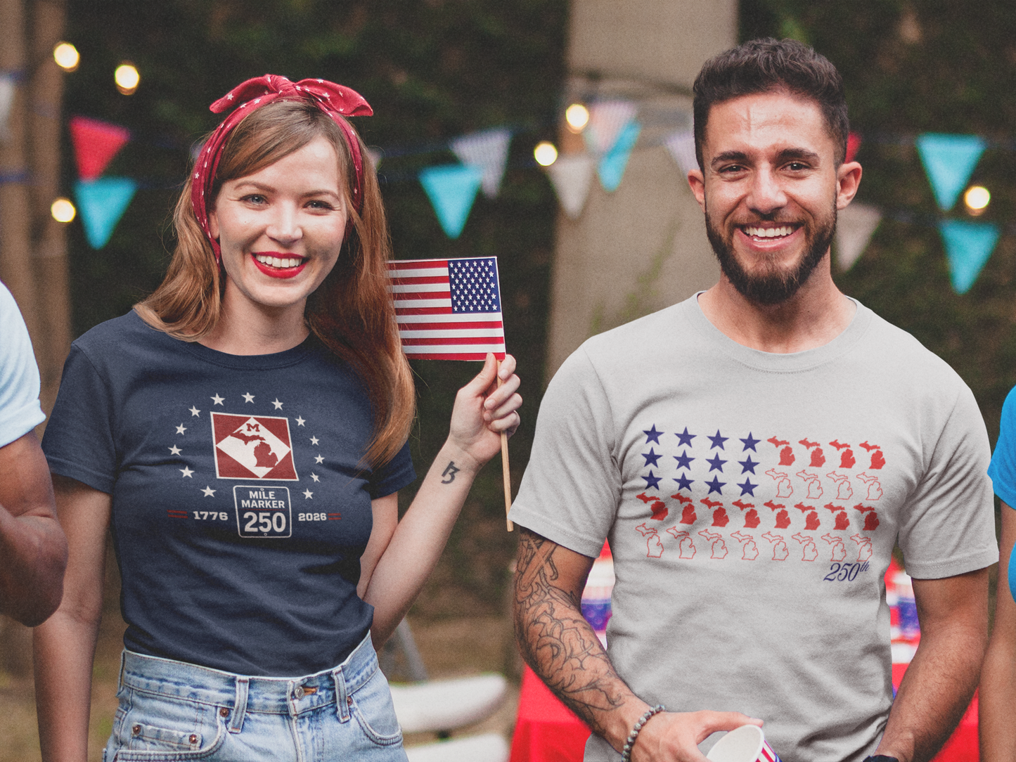 Michigan American Flag 250th Independence Day Tee Unisex Soft Style T-Shirt